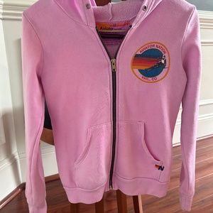 Kid’s aviator nation zip hoodie - pink size 12